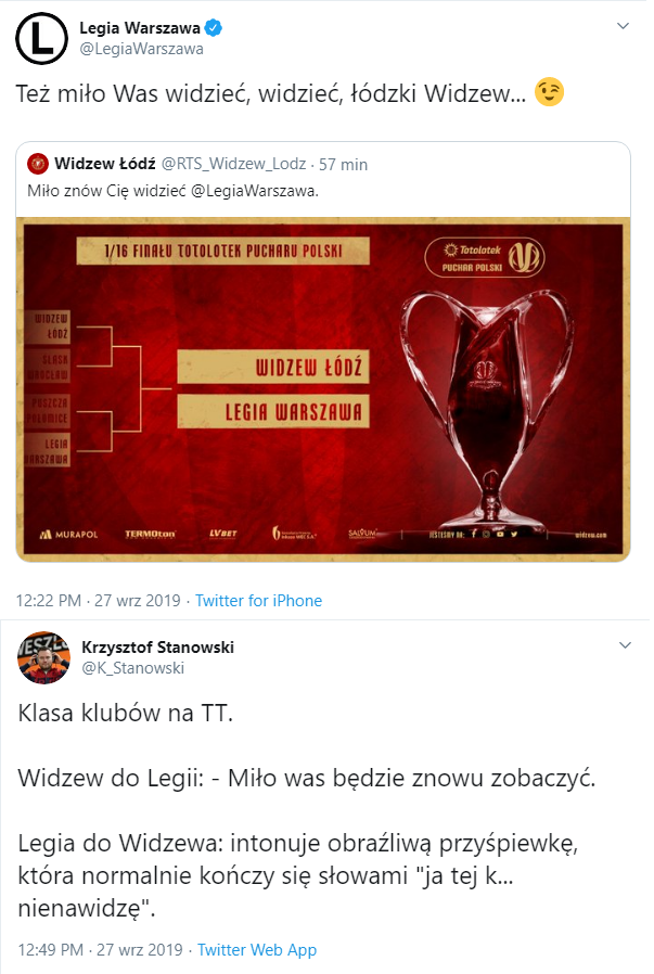 Ż A Ł O S N A odpowiedź Legii na Twitterze na Tweeta Widzewa